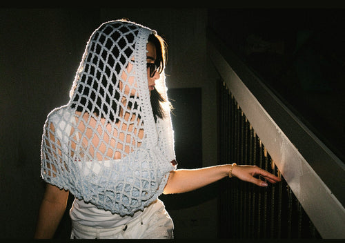 Baby Blue Rave Hood