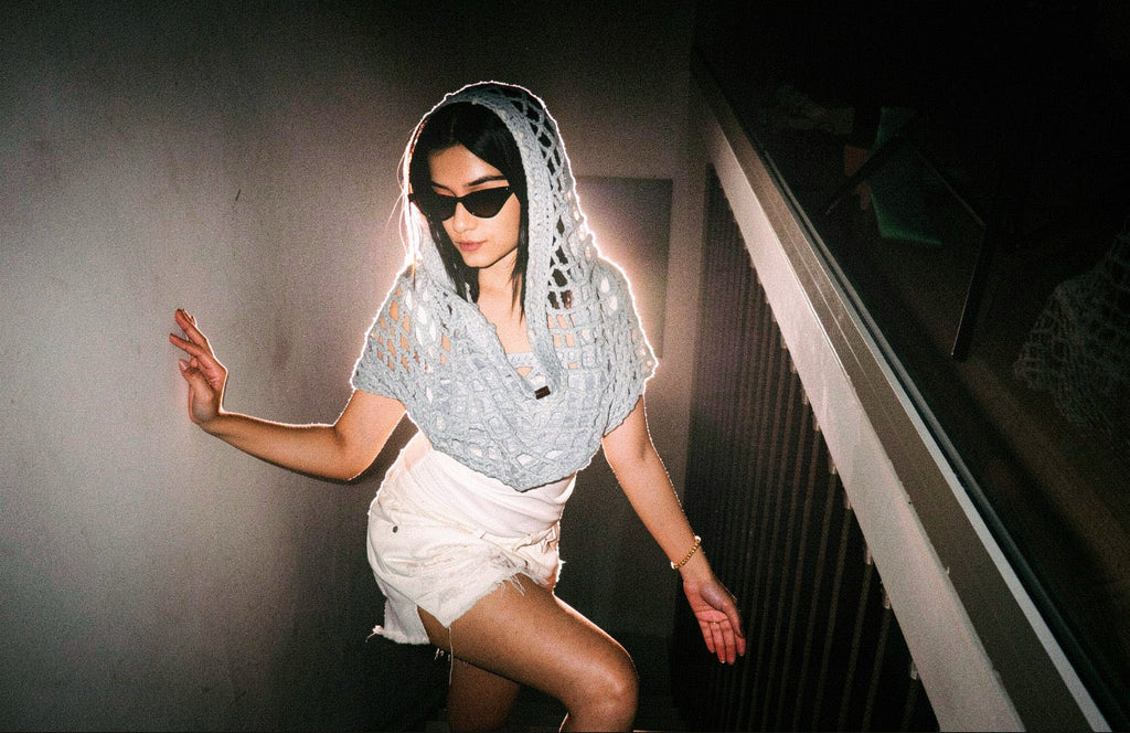 Baby Blue Rave Hood