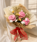 Crochet Glass Rose Bouquet — 3 Bloom Edition