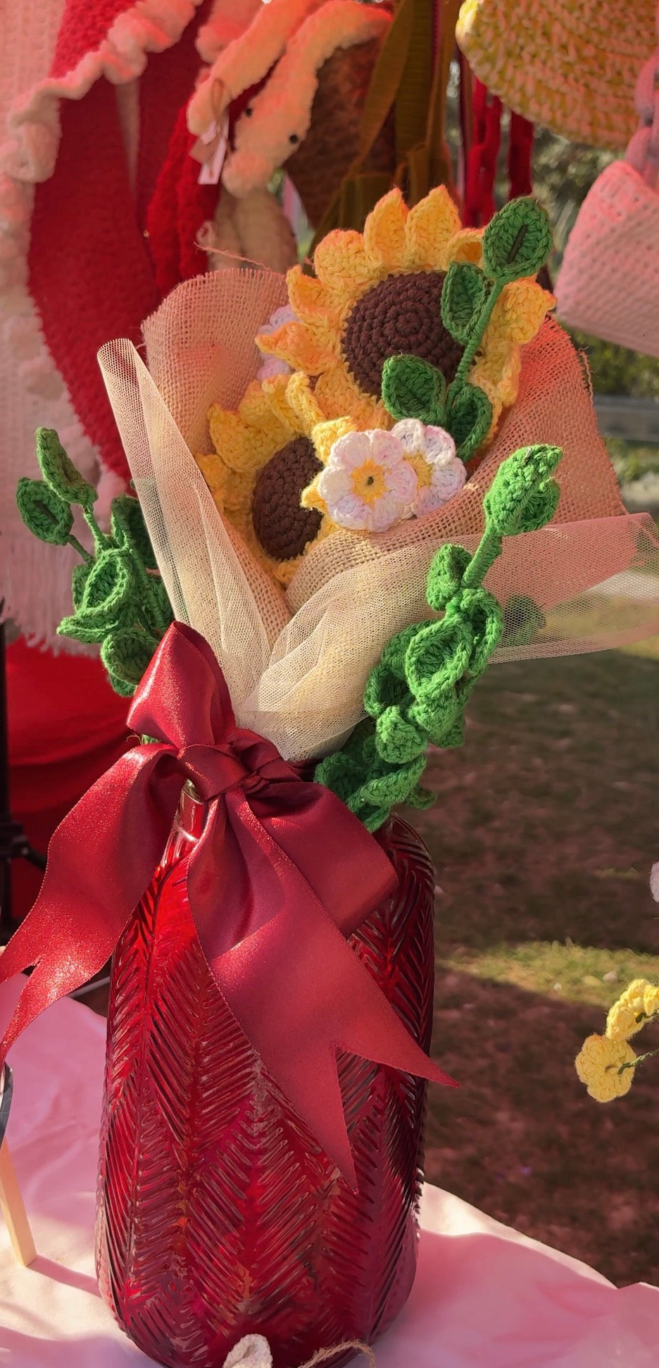 2-Flower Crochet Bouquet